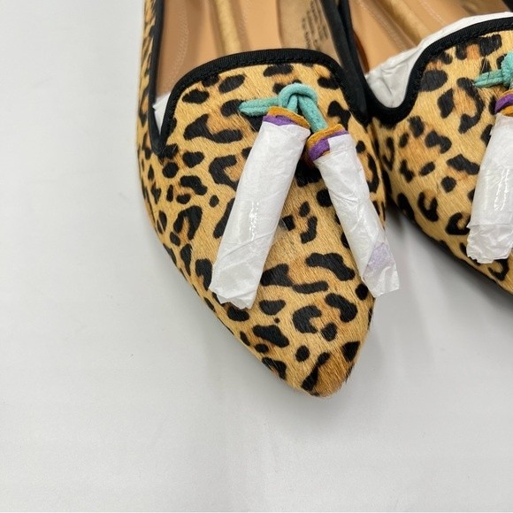 6W 6 WIDE Hush Puppies Women's Sadie Leather Leopard Slip On Loafers Shoes Flats - Picture 5 of 15